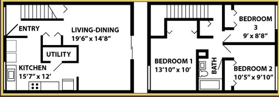 3HAB/1BA - Mountain View Apartments and Townhomes