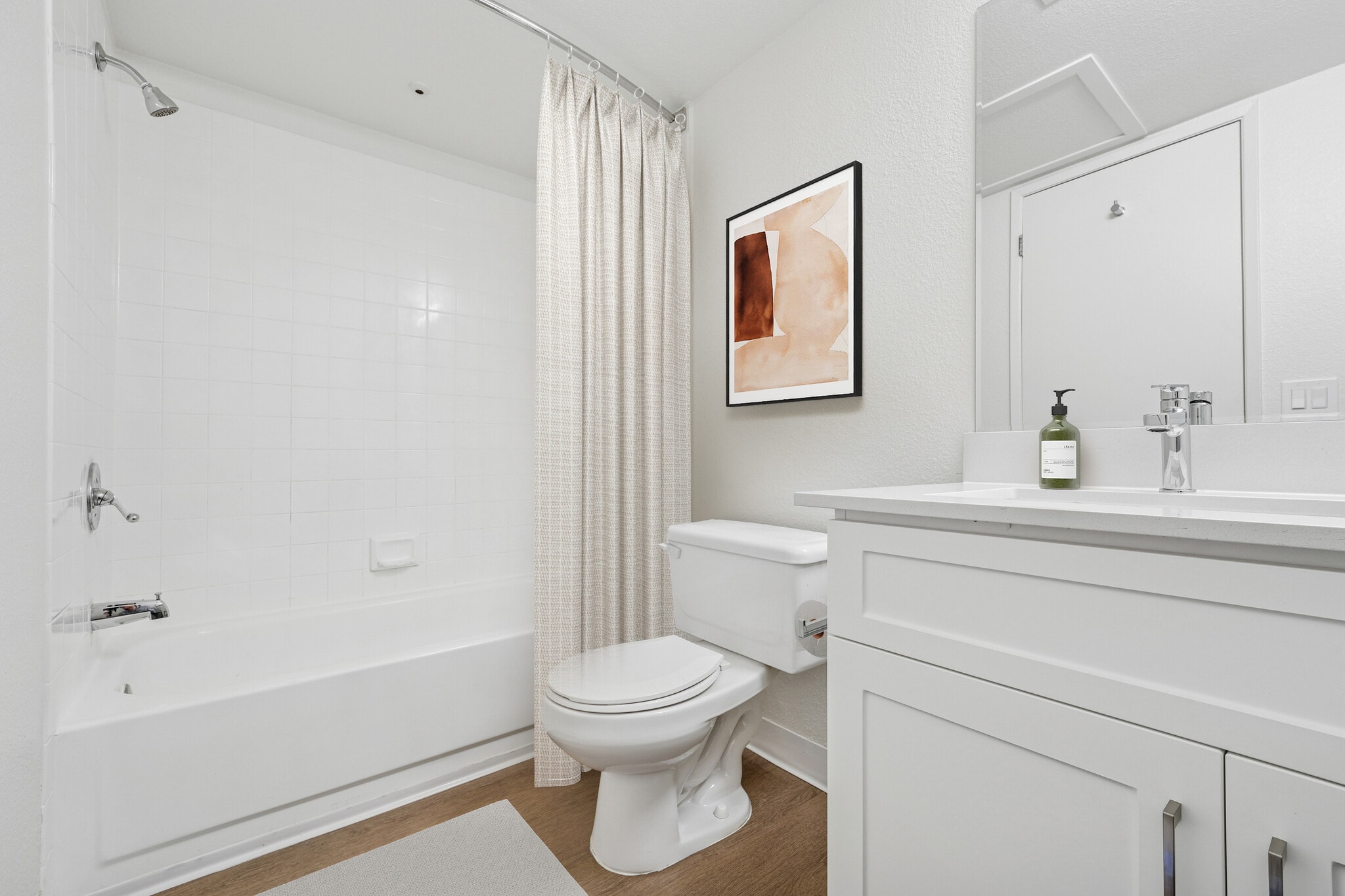 eaves Walnut Creek — Renovated Bath with Quartz Countertop