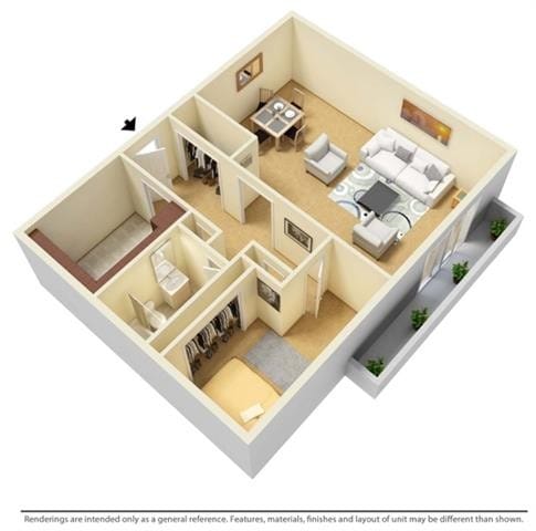 Crystal Tower – 1 Bed 1 Bath Large