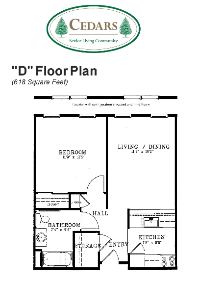 1BR/1BA - Cedars Senior Living Community