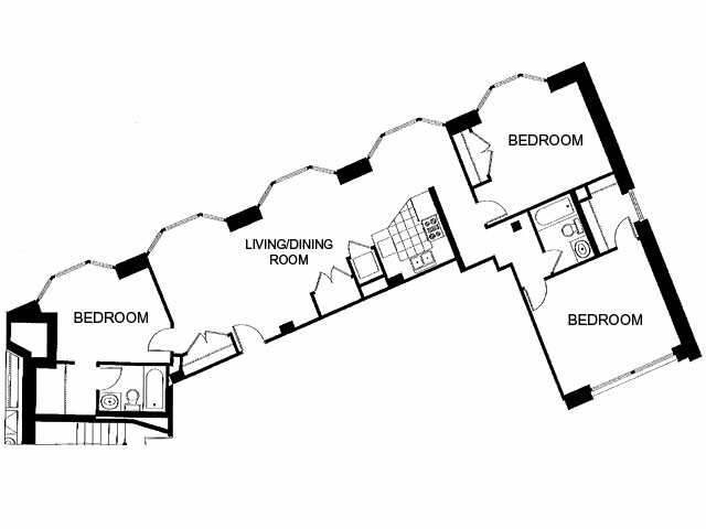 Huron Square and The Osborn Apartments – Three Bedroom