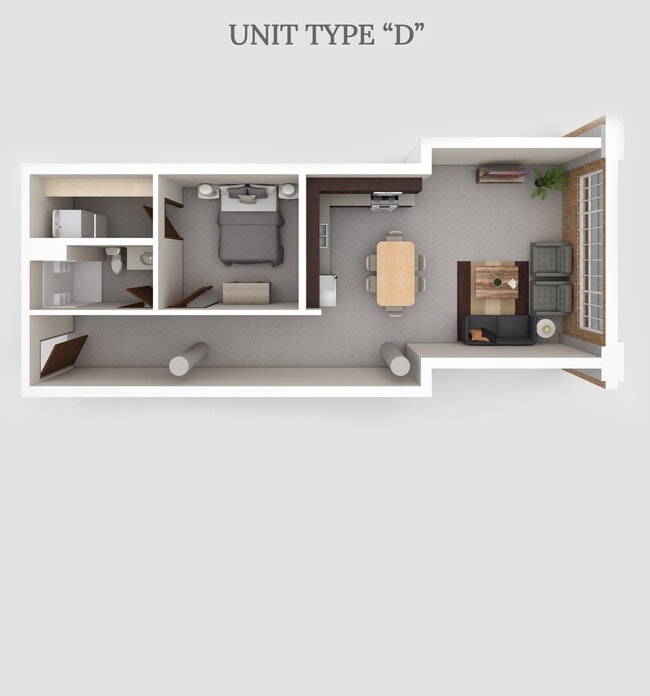 Plano de planta D - Fairmont Flats