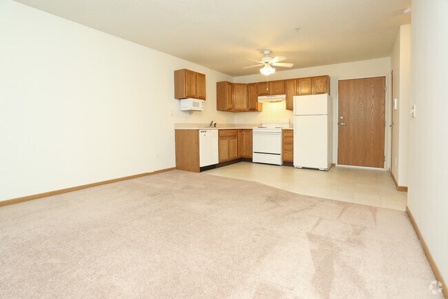 1HAB, 1BA - 580 Ft² - Sala de estar y cocina - Beth Boulevard Apartments