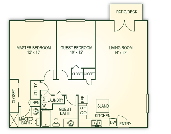 2BR/2BA - M &amp; I Apartments