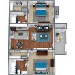 Two Bedroom Two Bathroom, 961 SQFT