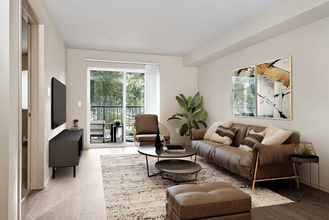 2x2 - 979 SF - Living Room - 6Wood Flats