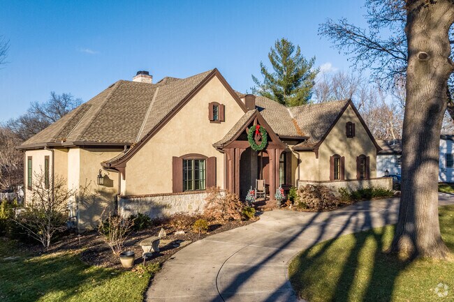 Prairie Village hosts a variety of beautiful homes with large front yards and covered porches.