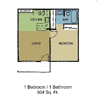 1HAB/1BA - Creekside Village Senior Apartments