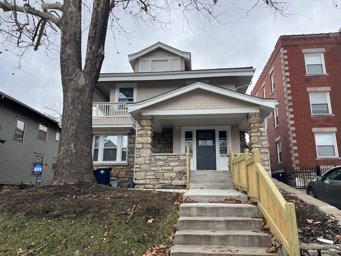 All new paint, railing, stairs, and sidewalk - 3838 Wyandotte St