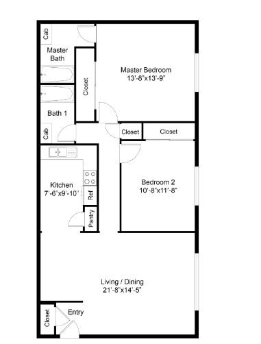 2 Bed 2 Bath Ground Floor - Pinecrest Manor