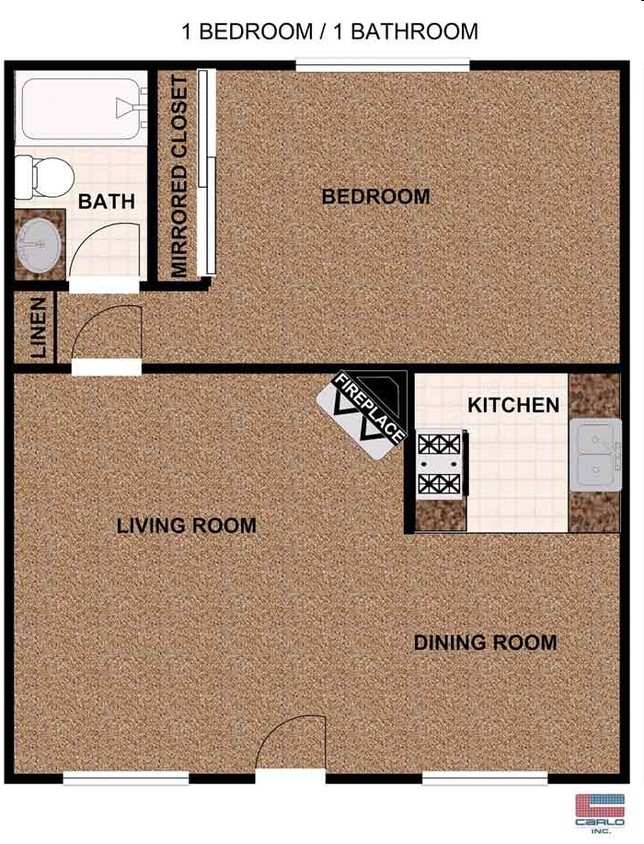 1BR/1BA - Parkview Apartments