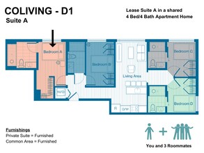 D1 - Bedroom A- Furnished - X Denver