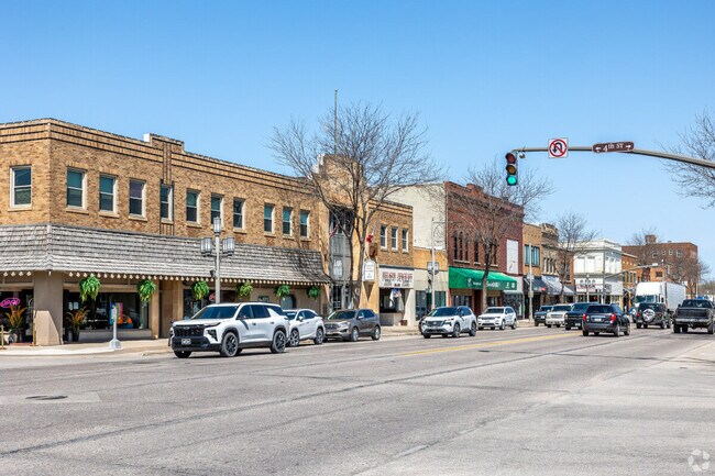 Downtown Spencer includes many Art-Deco style buildings that were built after a huge fire in the 1930s.