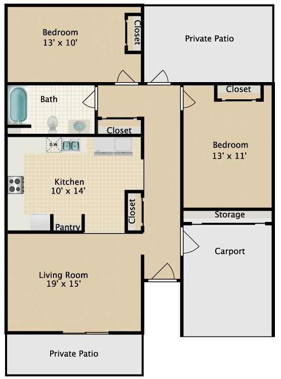 Tallmadge Pointe – 2BR/1BA - Ranch