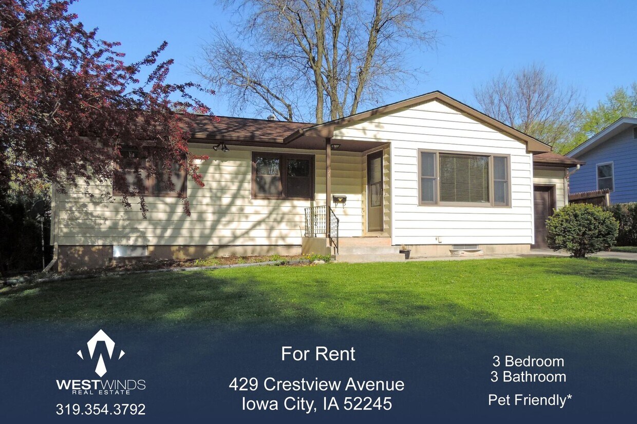 1850 3 Bedroom, 3 Bathroom House Pet House Rental in Iowa