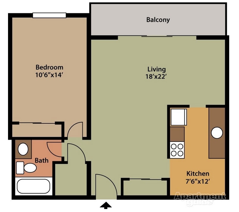 Portage Towers Apartments – 1 Bed 1 Bath Flat