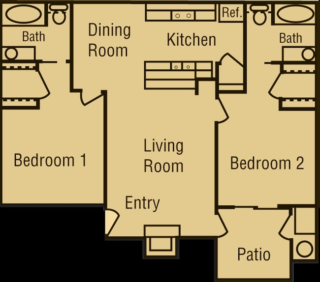 2 Bedroom/2 Bathroom - Heritage Oaks Apartments