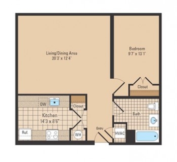 1BR/1BA - Oaks at Liberty