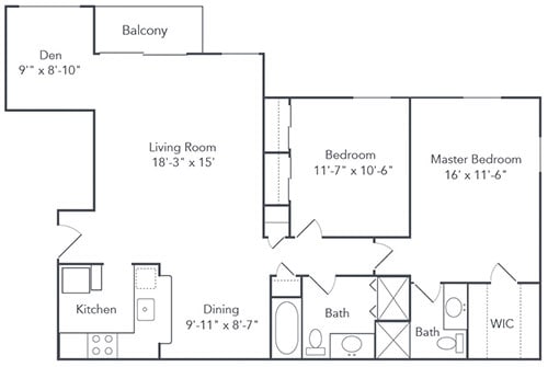 Cherry Tree Village – 2BR 2BA +DEN (B5 #103)