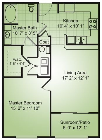 1 habitación/ 1 baño/ 740 ft² - Reserve at Park West