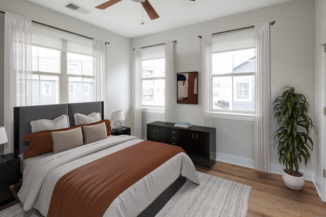 Signature Collection bedroom with hard surface flooring - Avalon Princeton Circle