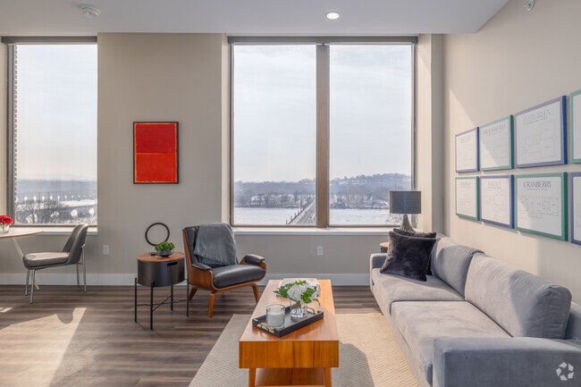 2BR, 2BA - 1,043SF - Living Room - The Exchange