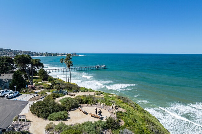 Take in scenery at the coast of La Jolla Shores at the Scripps Institution of Oceanography.