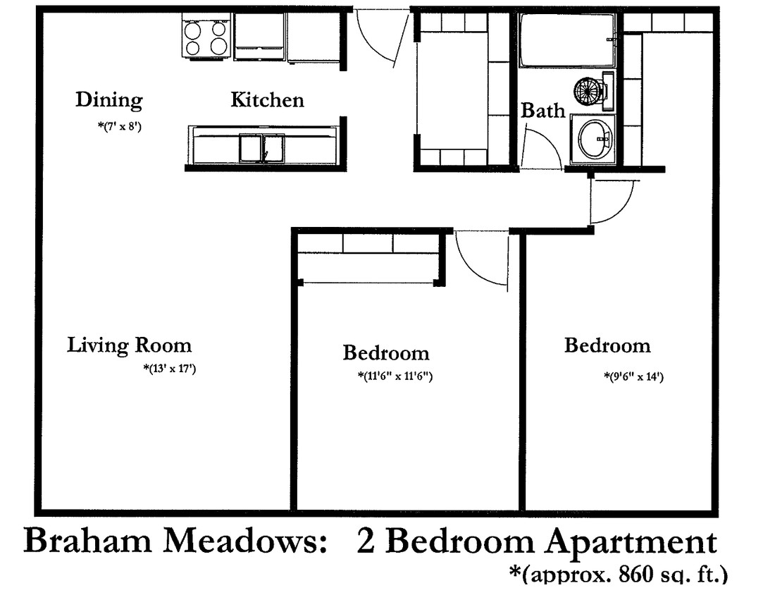 2BR/1BA - Braham Meadows Apartments