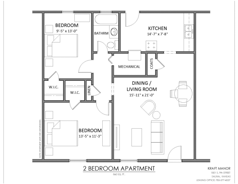 2BR/1BA - Kraft Manor