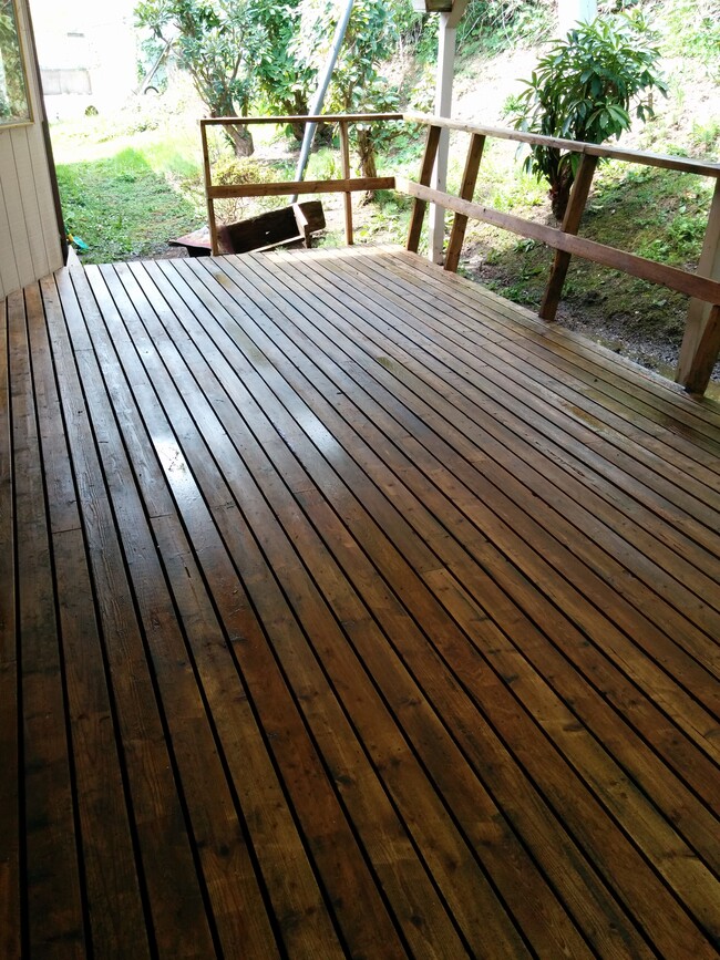 Private covered deck off of the kitchen area - 103 A St