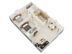 The Village on SC FPs_Two Bed 1.png - Village on South Carpenter