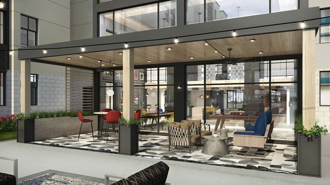 Courtyard Patio Rendering - Nine at College Park Phase I Apartments