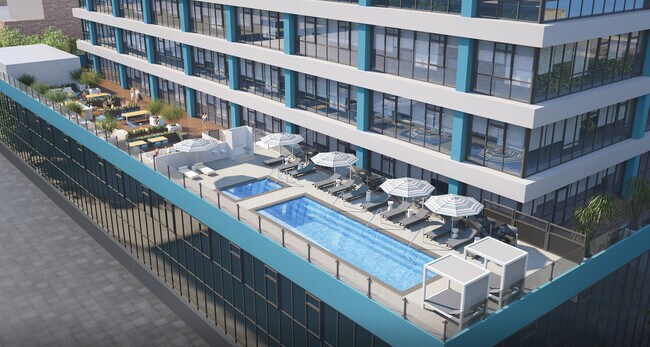 Piscina con terraza - Atlas House