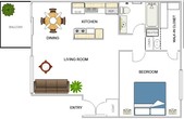 1 Bed / 1 Bath