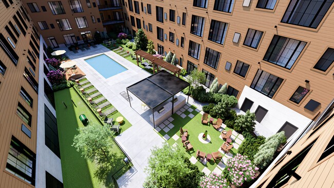 Courtyard with Pool Birds view - The Yard Apartments