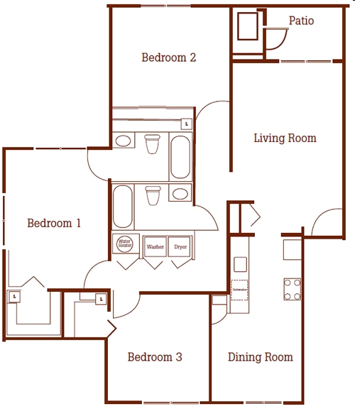 3BR/2BA - Helen Odean Butler Apartments