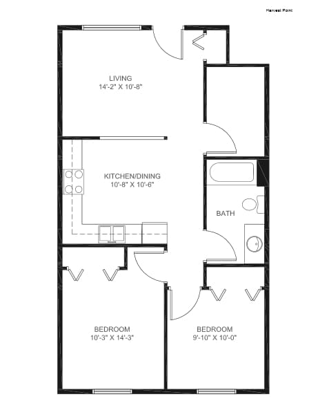 2BR/1BA - Harvest Point Apartments
