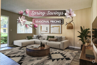 1 BR, 1 BA - Living Room - Orange Terrace Apartments