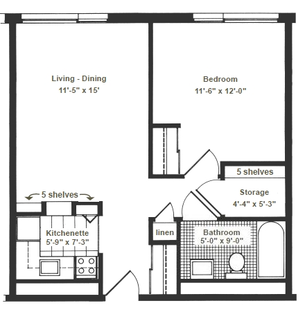 1HAB/1BA - Linden Knoll