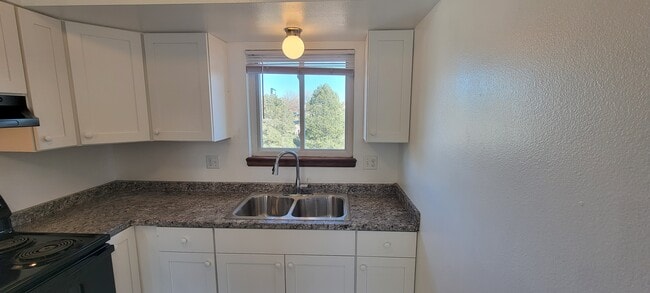 NEW counter tops, sink and faucet. Nice view out the back. - 6646 Provincial Dr