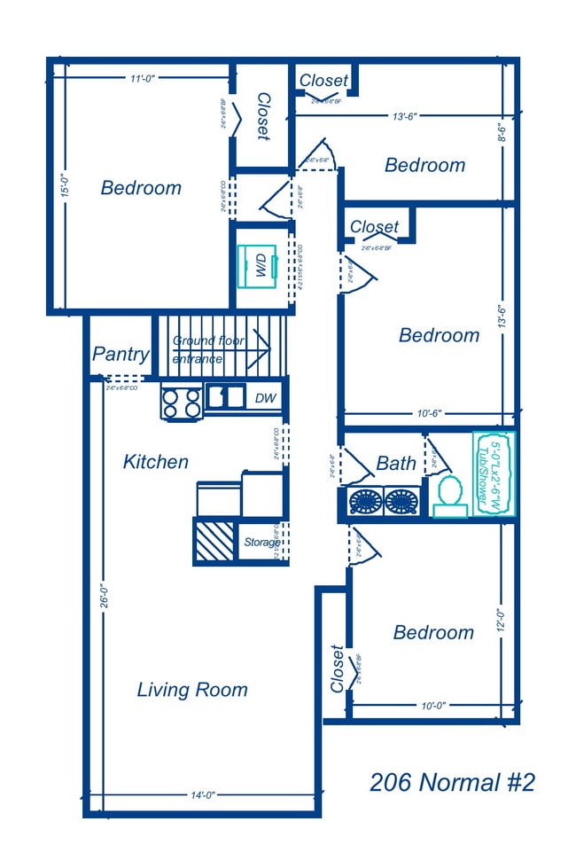 floor plan - 206 N Normal St