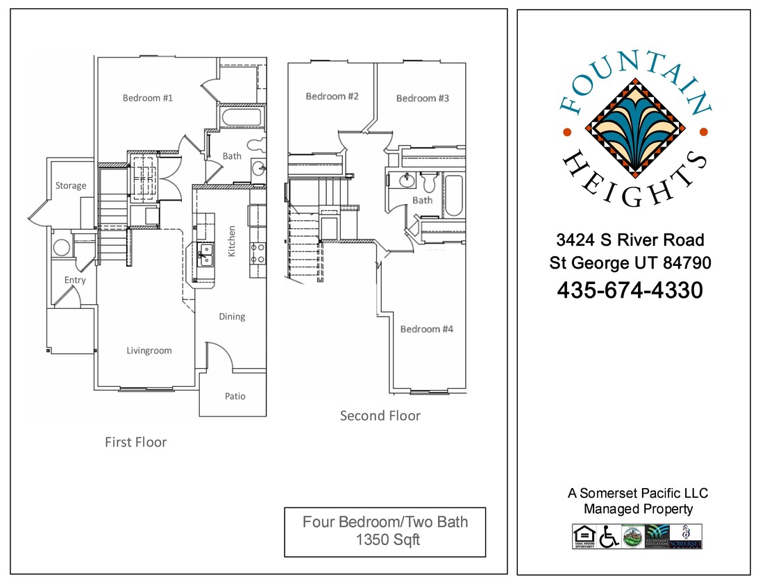 Plano de planta - Fountain Heights Apartment