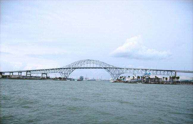 View of bridge from the water
