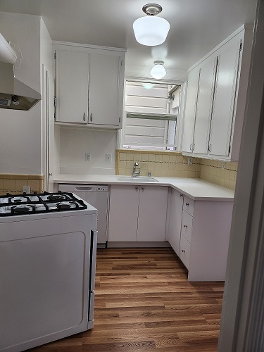 Kitchen with retro gas stove, dishwasher and refrigerator and - 93 Stanyan St