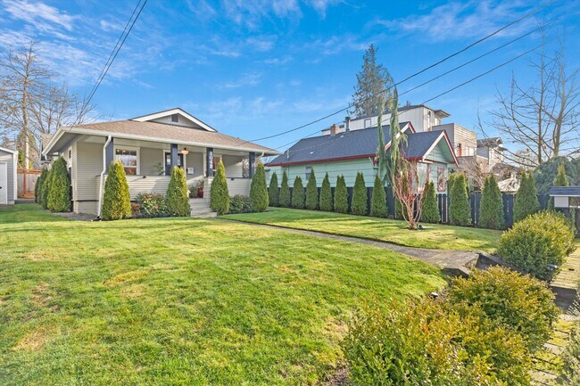 Large, west facing front yard - 8042 Earl Ave NW