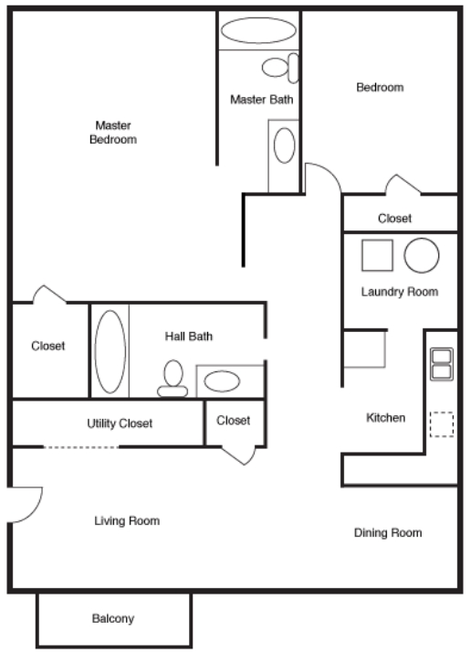 Plano de planta - Woodland Cove Luxury Apartments