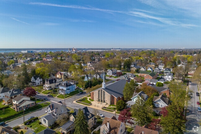 Ridley Park sits just uphill from the Delaware River.