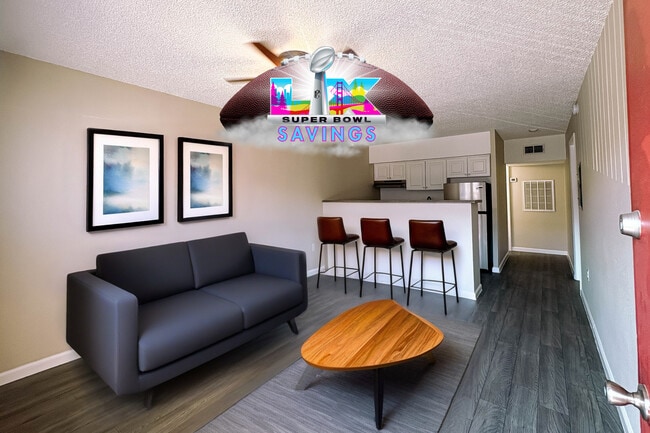 1BR, 1 BTH - Living Area - Ogden Villas