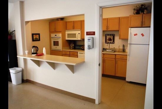 Community Room Kitchen - Buckley Square Senior Apartments