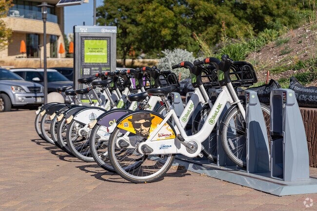 Hawley residents can rent an electric bicycle at one of the stands near downtown.